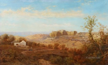  orientalista Pintura al %C3%B3leo - Camino a Belén con la Cordillera de Moab con R Gustav Bauernfeind Judío Orientalista